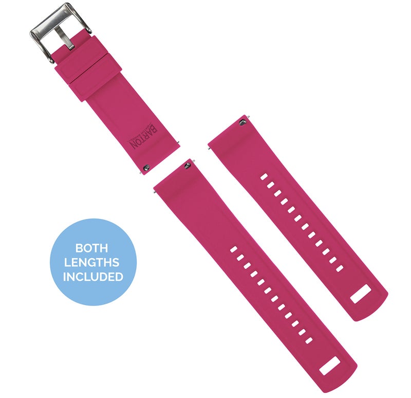 BARTON WATCH BANDS, 19mm Black/Pink - Elite Silicone Watch Bands - Quick Release - Choose Strap Color & Width - Image 4
